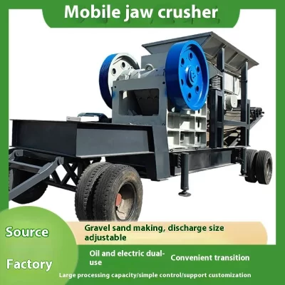 Triturador de mandíbula móvel, uso duplo elétrico de óleo, triturador de resíduos de construção tipo E, máquina de fabricação de areia de granito de pedra