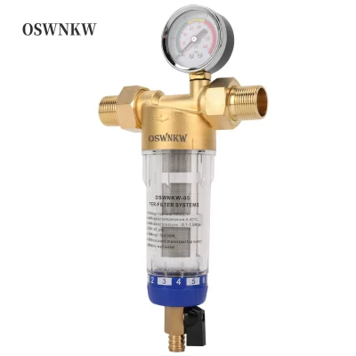 OSWNKW-05 pré filtro purificador casa inteira girar para baixo sedimento filtro de água sistema pré-filtro central retrolavagem malha aço inoxidável