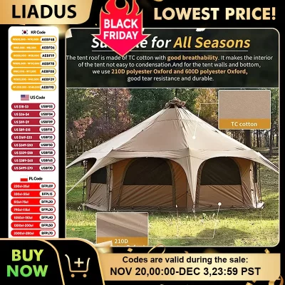 Rainproof Cotton Canvas Outdoor Circus Tent Large 4 Season Yurt Camping Park Family Tent for All Weather Conditions Waterproof