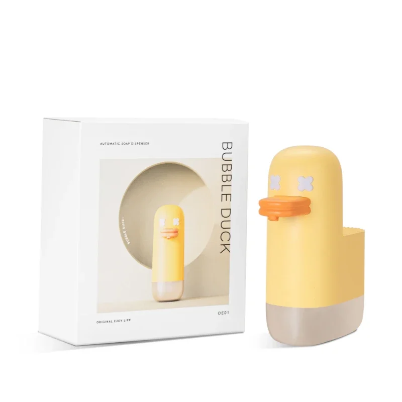 Distribuidor automático recarregável do sabão, Pato amarelo bonito, Distribuidor líquido infravermelho do sabão, Decoração home, 350ml - Image 4