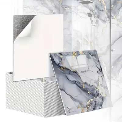 10 pçs 3d efeito de mármore telha adesivos painéis autoadesivos à prova dwaterproof água para banheiro cozinha parede piso renovação decoração casa
