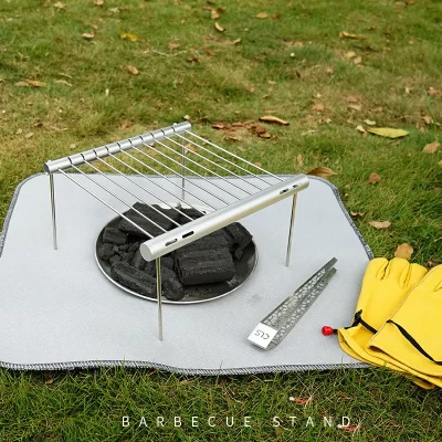 Chegam novas mini bolso churrasco grill portátil de aço inoxidável churrasqueira dobrável churrasqueira acessórios para uso em casa parque 2