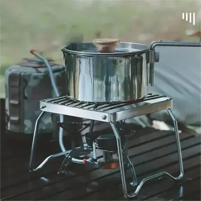 Portátil dobrável de aço inoxidável acampamento grill ao ar livre churrasqueira mini fogão rack leve compacto para piquenique caminhadas viagem