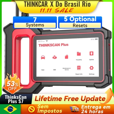 THINKCAR Thinkscan Plus S7 S6 S4 Obd2 Scanner Ferramentas de diagnóstico de carro Automotivo Scanner Ferramenta de diagnóstico automático Leitor de código 28 Redefinições