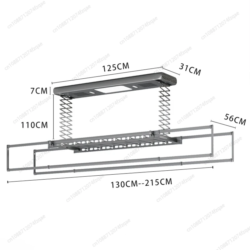 Indoor Balcony Retractable Foldable Electric Lifting Clothes Rack Aluminum Alloy Hanging Intelligent Remote Control Clothes Rack - Image 6