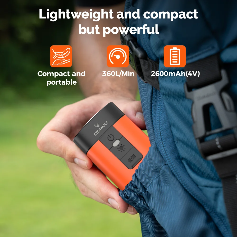 New ETENWOLF AIR 3 Electric Air Pump 2600mAh Battery Light Portable Camping Pump for Air Mattresses Sleeping Pads Pool Floats - Image 5