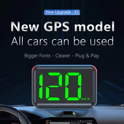 X1 Car HUD Head-up Display GPS Digital Speedometer Universal Big Font for Car Trucks Motorcycle Electronic Accessories