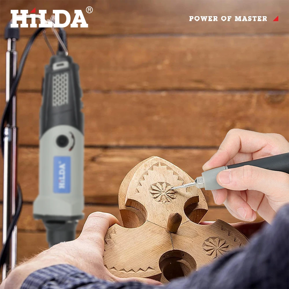Hilda 400w ferramenta rotativa 6 posições ferramentas de moagem mini broca moedor elétrico ferramentas elétricas velocidade variável mini máquina moagem - Image 4