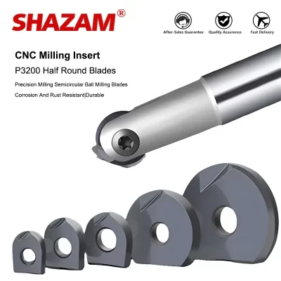 SHAZAM R4R5R6R8R10R15R16 Inserção de fresagem de extremidade esférica P3200 CNC Ferramenta de torneamento semicircular para porta-ferramentas T2139