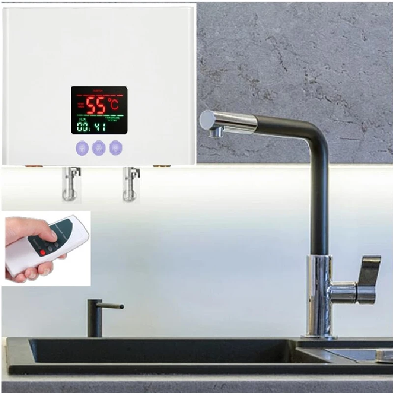 Aquecedor de água instantâneo 110v/220v, 3000w/5500w, aquecedores elétricos de parede para banheiro, chuveiro de água quente e aquecimento de cozinha doméstica - Image 3