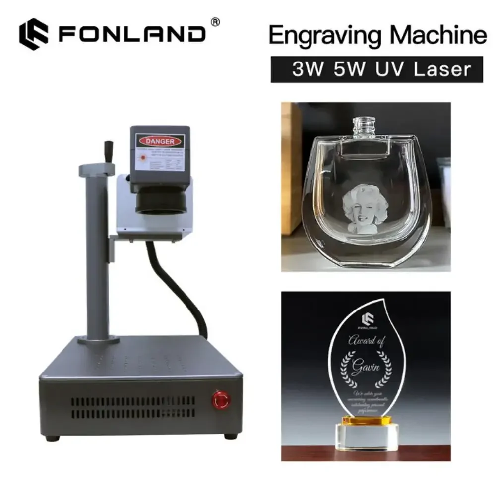 Fonland uv universal máquina de marcação a laser fibra 355nm máquina de gravura para vidro madeira pvc aço inoxidável todos os materiais 3w 5w - Image 2