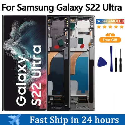 6.8"NEW AMOLED Display For Samsung Galaxy S22 Ultra 5G LCD Display Touch Screen Digitizer Assembly For Samsung S22 Ultra Display