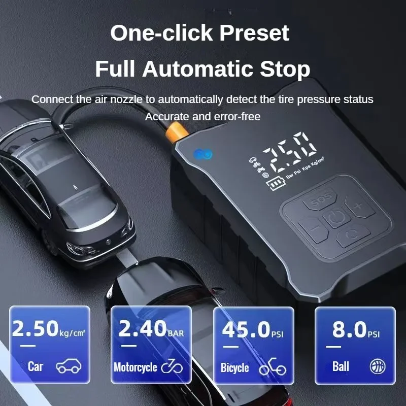 Mini Air Compressor 12V 150PSI Portable Electric Air Pump Car Tire Inflator Wired/Wireless For Motorcycle Bicycle Tire Inflation - Image 3