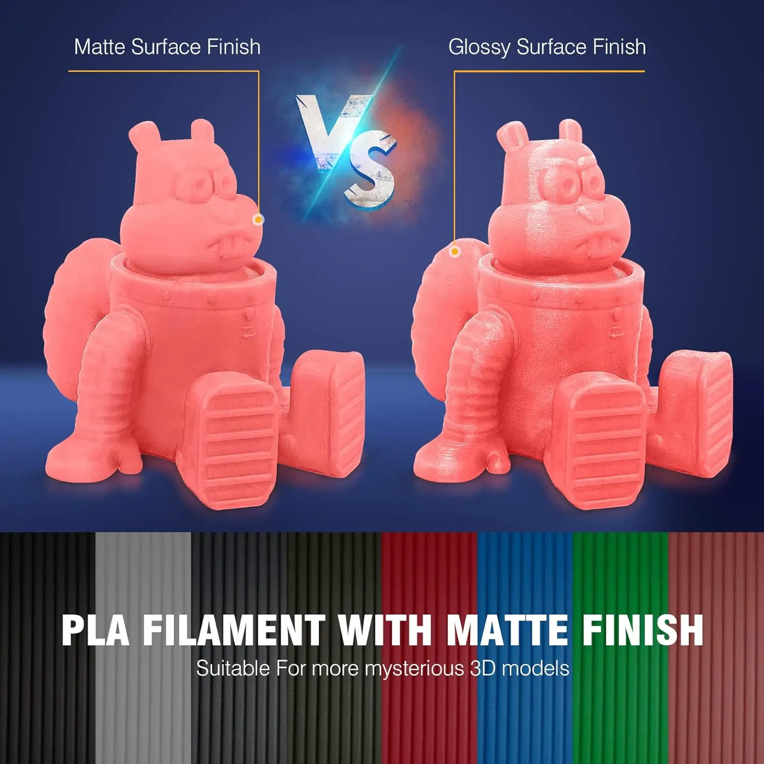 SUNLU Mix-Color 5Roll PLA/PLA PLUS 2.0 Filament 1.75mm 1kg Spool (2.2lbs) Neatly Wound Filament Fit Most FDM Printer - Image 2