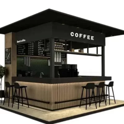 Ideias de design portátil comercial de madeira ao ar livre café bebida stands fast food pedido recipiente caixa carrinho quiosque