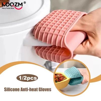 Luvas de forno de silicone, resistentes ao calor, anti-escaldante, antiderrapante, clipes, suporte de panela, cozinha, luvas de cozimento