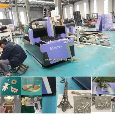 Cortador a laser de metal para pequenas empresas 6010 1390 Máquina de corte a laser de fibra de mesa 6010 Mini Máquina de corte a laser de fibra para SS