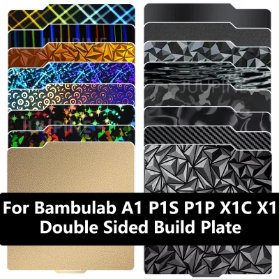 Para bambu lab x1 placa de construção de carbono a1 pei folha texturizada dupla face peo pet cama para bambu buambulab p1s p1p x1c placa de construção