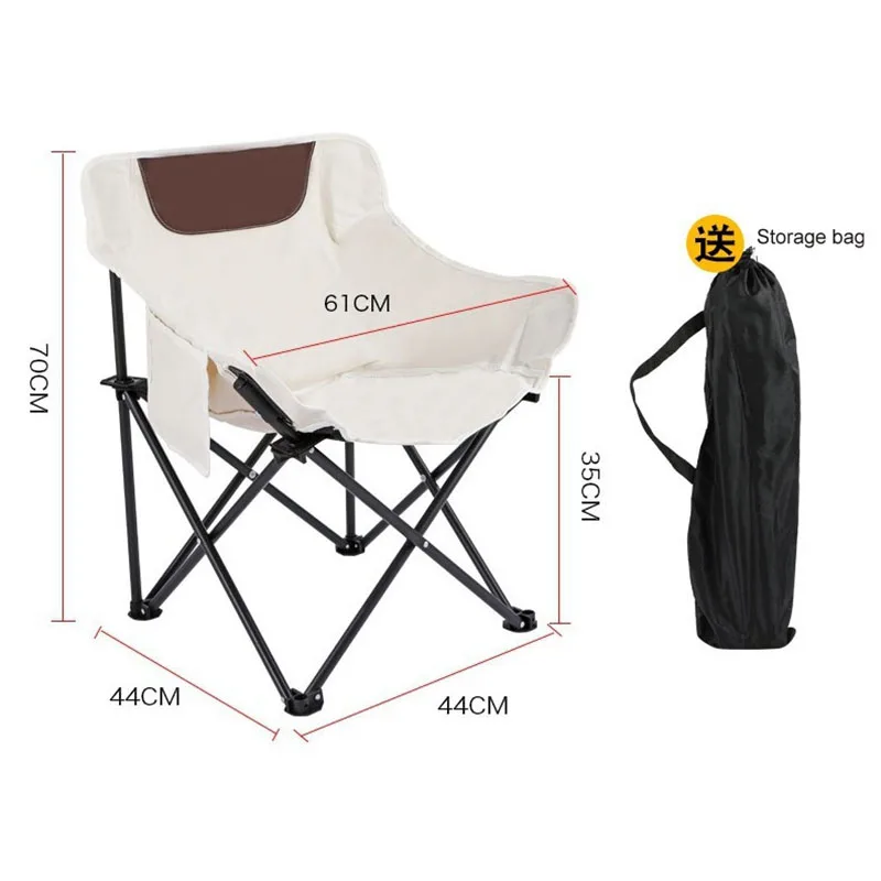 Cadeira dobrável portátil ao ar livre com saco de armazenamento dobrável carro cadeira ao ar livre rolamento leve forte passeio conforto equipamentos acampamento - Image 6