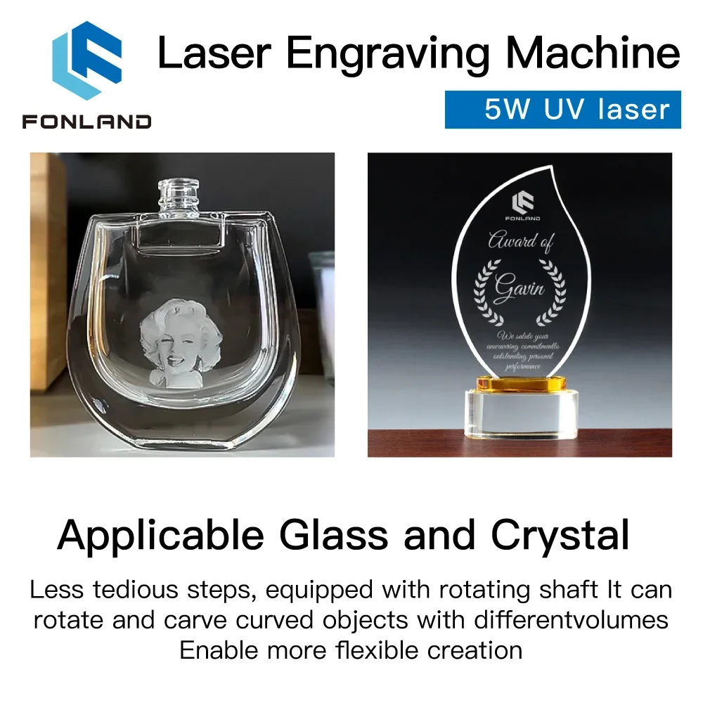 Fonland 5w uv universal marcação a laser gravador máquina de fibra 355nm máquina de gravura para vidro madeira pvc aço todos os materiais - Image 4