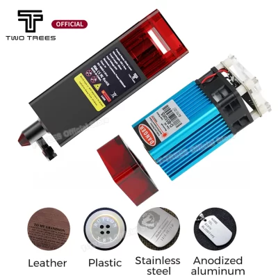 Twotrees 80w cabeça do laser para a máquina de gravura do laser cortador de madeira de corte de metal acrílico módulo de gravação a laser 450 ± nm laser azul
