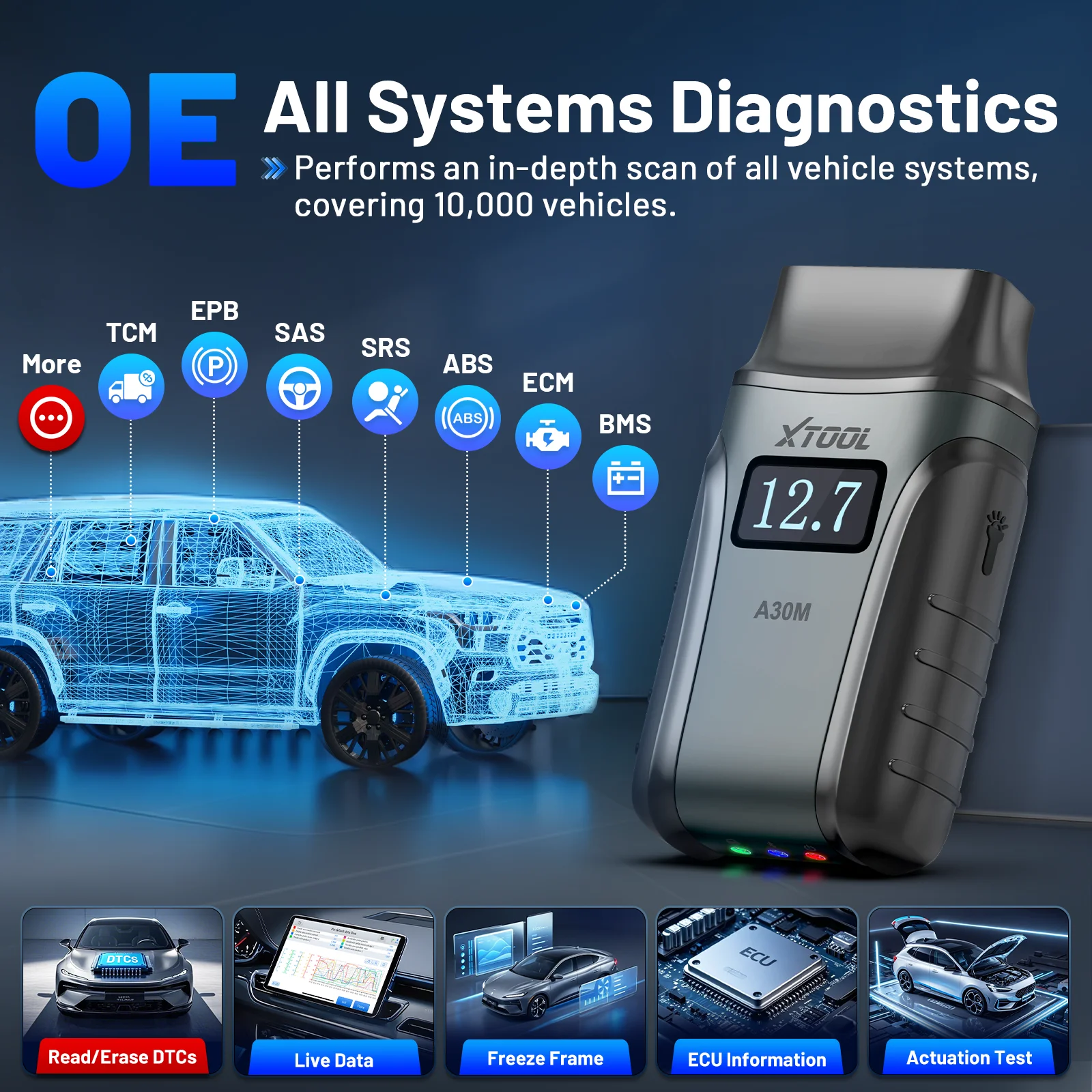 XTOOL Anyscan A30 OBD2 Bluetooth Ferramentas de diagnóstico Scanner automotivo bidirecional com atualização gratuita vitalícia Leitor de código sem fio CAN FD integrado Igual ao XTOOL Anyscan A30D Frete grátis - Image 4