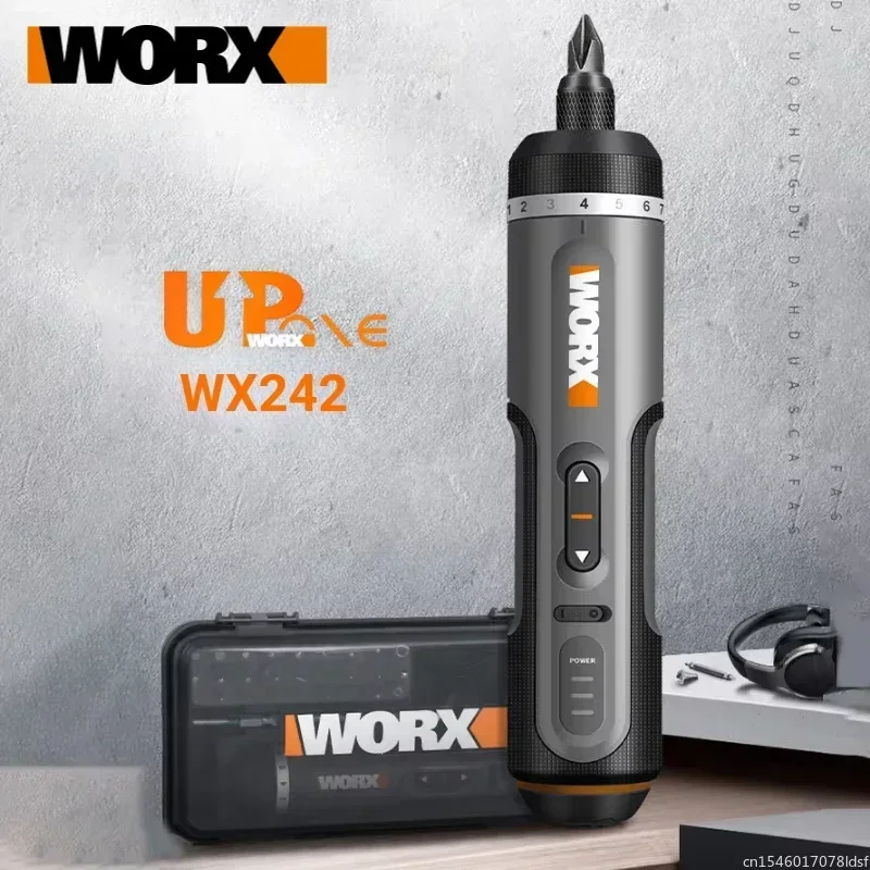 Worx 4v chaves de fenda elétricas conjunto wx242 portátil inteligente sem fio chave de fenda mini furadeira elétrica reparação em casa ferramenta elétrica