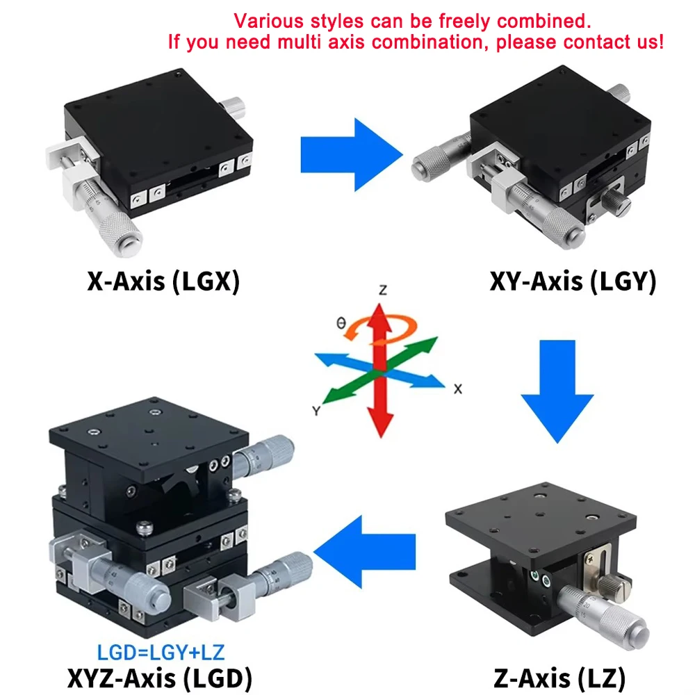 X Axis 40/60mm Mini Manual Optical Displacement Platform Micrometer Linear Guides High Precision Adjustable Sliding Stage LGX40 - Image 3