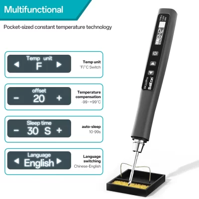 Novo ferro de solda portátil bk210 pro 40w, temperatura constante ajustável, sono automático, ferramentas de reparo pcb, protocolo de carga rápida pd qc