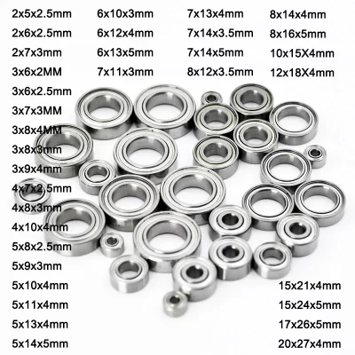 4pcs Miniature ball Bearings 3x6x2.5 4x7x2.5 4x8x3 5x8x2.5 5x10x4 5x11x4 6x12x4 8x12x3.5 10x15x4 12x18x4mm RC Car Bearing set