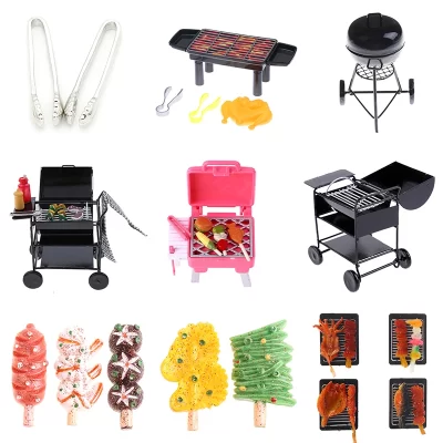 Miniatura Dollhouse Oven Toy para crianças, Kitchen BBQ Grill, Pretend Play Brinquedos para Crianças, Modelo engraçado, 1:12, 1Pc
