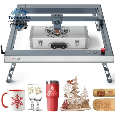 Ortur laser master 3 com pés dobráveis, poderoso gravador a laser de 10w e cortador, controle por aplicativo, 20000 mm/min, máquina de gravação a laser