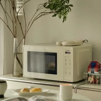New Style Retro Mini Household Microwave Oven - with Turntable, Cream Color, Official Flagship Genuine