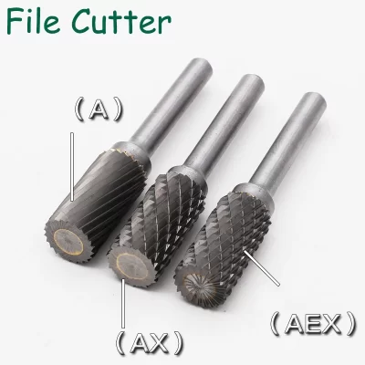 Tungsten Steel Rotary File 6-16mm Cylindrical Milling Cutter with Cutting Edge Milling Cutter for Metal Woodworking Engraving