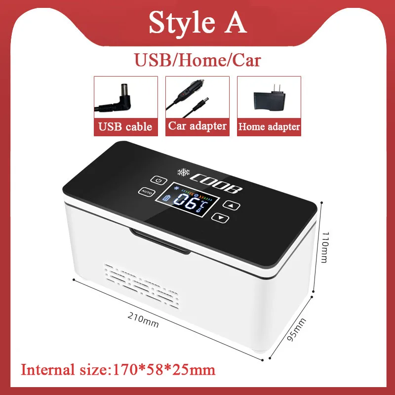 Car Portable Refrigerated Box Cool Box Cooler For Drug Growth Hormone Interferon Insulin USB Charging Thermostat Mini Fridge - Image 4