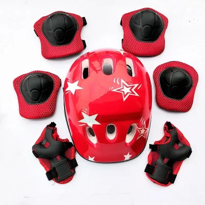 Quente! Conjunto de proteção para patinação, cotovelo infantil, joelho, pulso, capacete, 7 peças, conjunto de skate, esportes, meninas, conjunto de proteção