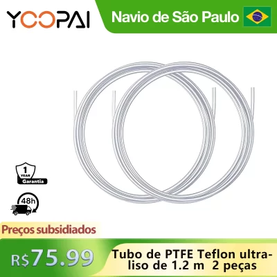 YOOPAI 3D Printer PTFE Tube 2.4M 2PCS 3D Printer White Tubing Upgrades for 1.75mm Filament PLA PETG ABS Bambu Lab