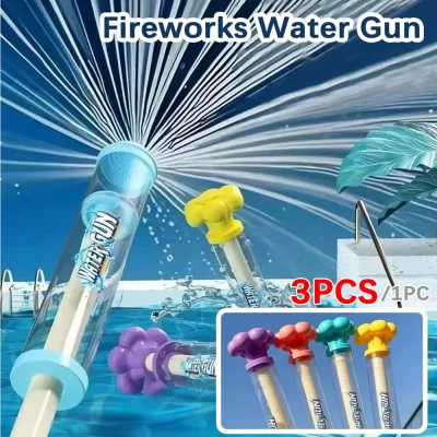 Fogos de artifício pistola de água crianças jogos de luta de água criança verão interativo pull-out spray de água brinquedos fotografia atmosfera adereços