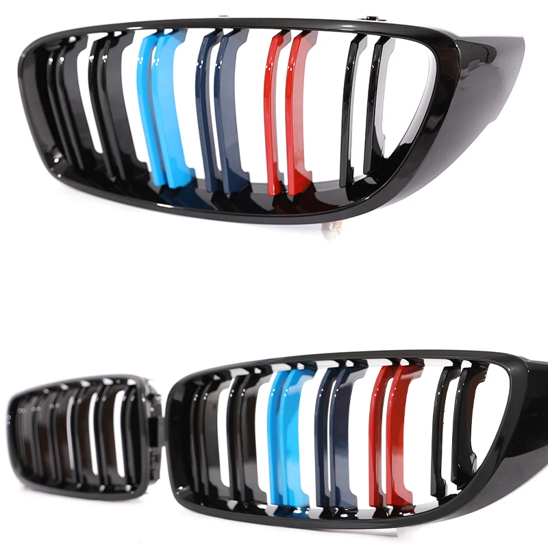 Amortecedor dianteiro rim gloss preto carbono cromo grill m cor grade grill para bmw série 4 gran f32 f33 f36 f80 f82 2013-2020 - Image 3