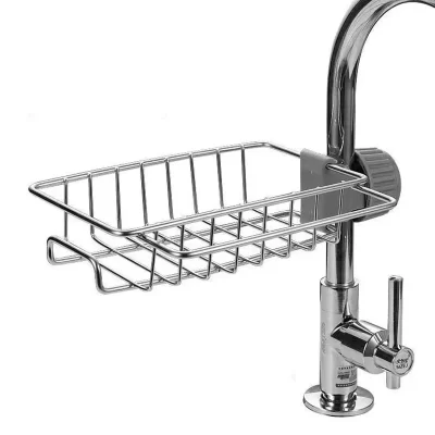 Cozinha de aço inoxidável pia dreno rack esponja armazenamento torneira titular sabão escorredor toalheiro prateleira organizador acessórios cozinha