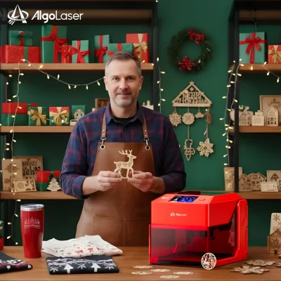 AlgoLaser 10W 5W 3W Máquina de gravação inteligente ALGOOS 2.6 Máquina de caixa fechada Tela de escrita para decorações de presentes de Natal