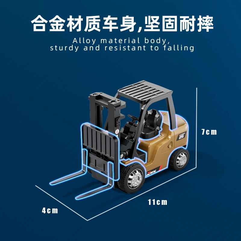 1/64 Rc Forklift Mini Semi-proportional 2.4G Rc Car Bluetooth Alloy Remote Control Engineering Vehicle Children Toys Ask Nanfeng - Image 5
