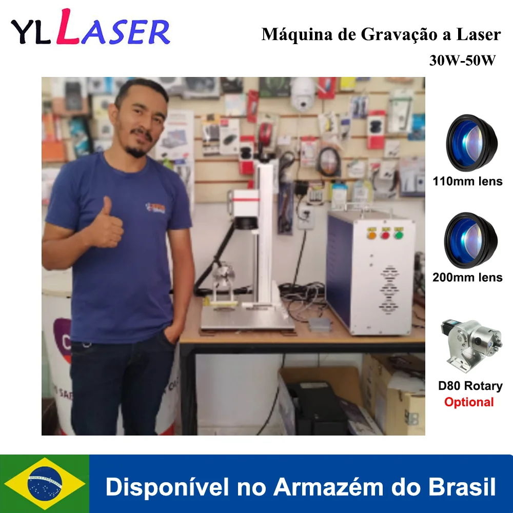 Raycus 30W Máquina de marcação de gravação a laser de fibra 50W para metal anel de ouro joias plástico inoxidável - Image 3