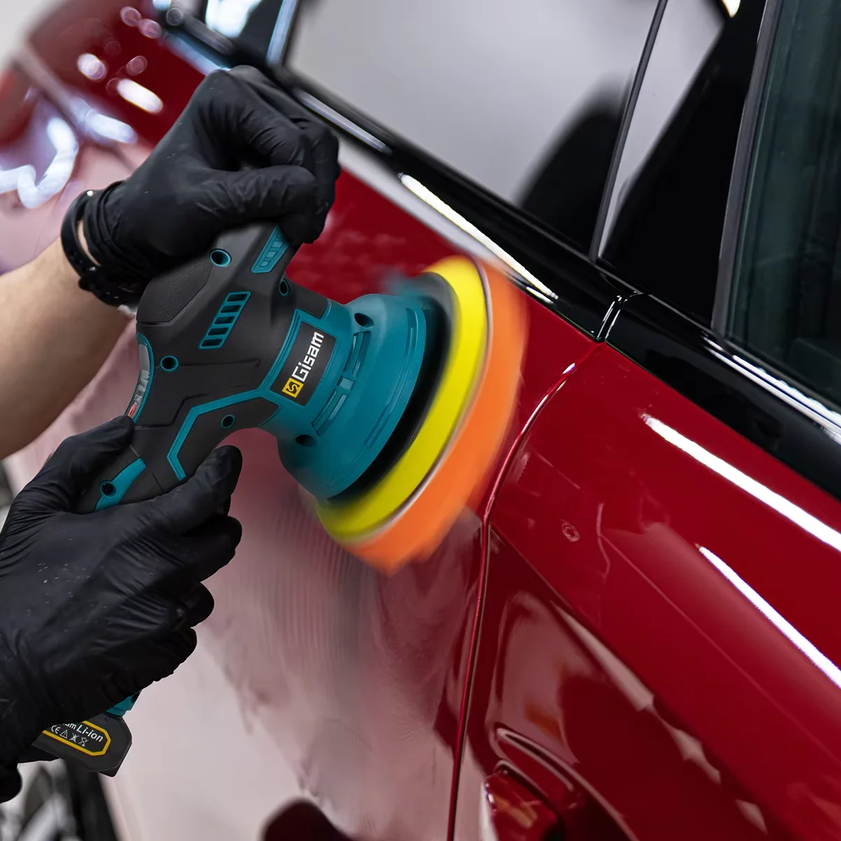 Gsiteis polidor de carro sem fio 8 engrenagens display digital polidor elétrico auto carro polimento máquina depilação para makita 18v bateria - Image 3