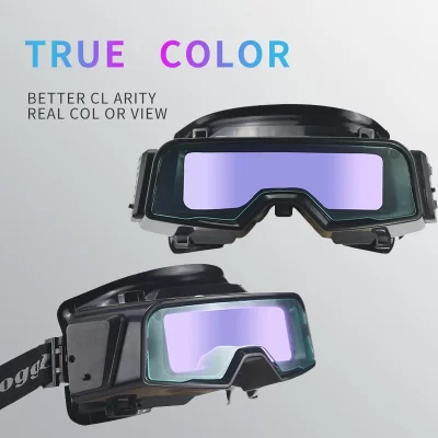 Óculos de soldagem com escuta automática solar, controle externo, cor verdadeira, máscara de soldador, capacete de soldagem, óculos com sombra eara Din9-Din13