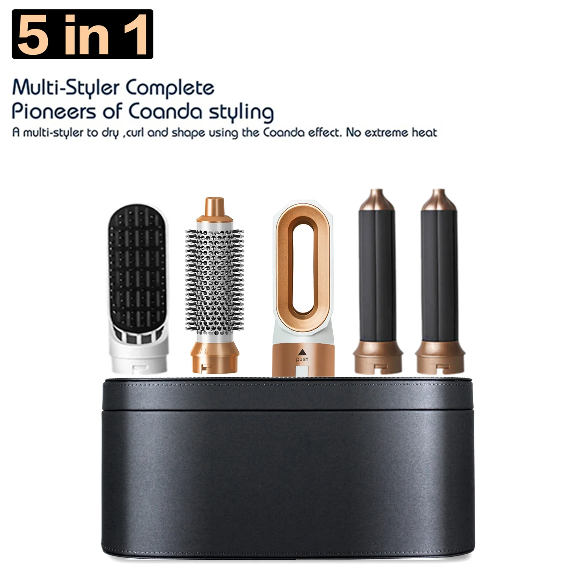 5 em 1 multifuncional secador de cabelo alisador curling ferro com escova pente ar quente estilo conjunto