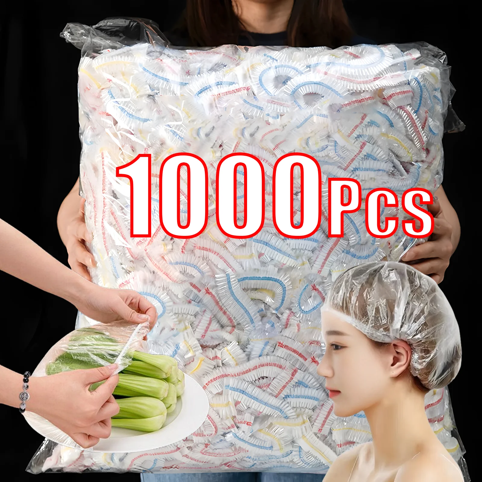 Saco de cobertura de alimentos de plástico descartável reutilizável transparente proteção de alimentos embalagem de congelamento filme aderente organizador de armazenamento de cozinha