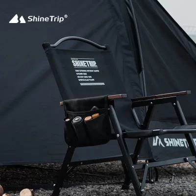 ShineTrip Bolsa de suspensão para apoio de braço para cadeira de acampamento ao ar livre, à prova d'água e resistente ao desgaste, multifuncional, bolsa de armazenamento de camada dupla
