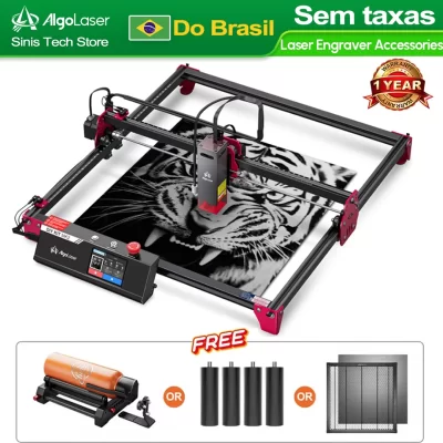 Algolaser kit diy mk2 5w/10w cortador de gravador a laser com tela sensível ao toque wifi controle app offline 40*40cm tamanho grande carpintaria