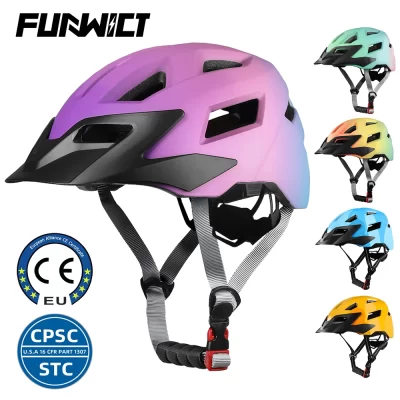 FUNWICT Crianças capacete de bicicleta cotoveleiras equipamentos de proteção esportes leve boné segurança bicicleta skate patinação durável